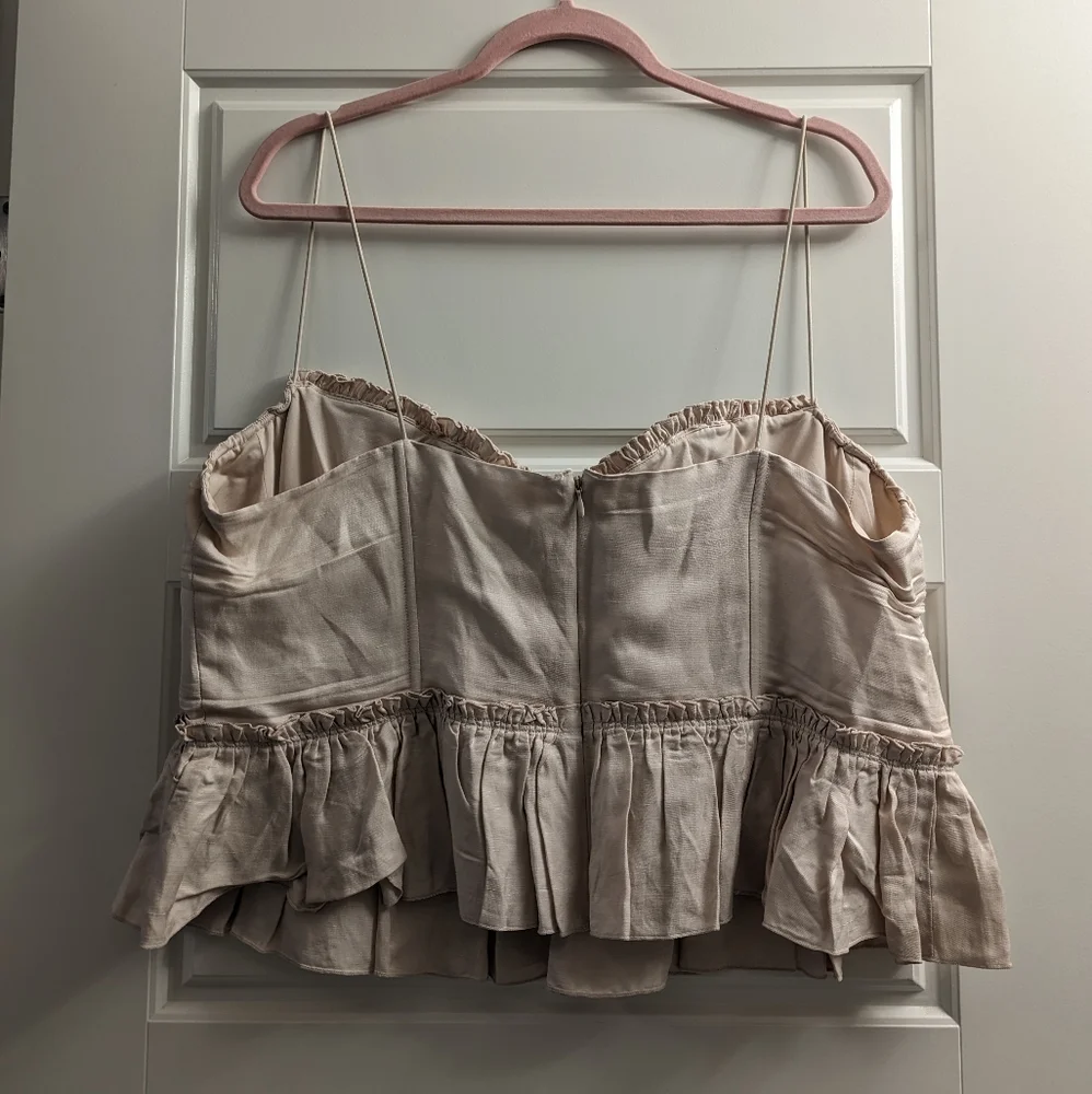 H&M Linen-blend Corset-style Top - Picture 3 of 7